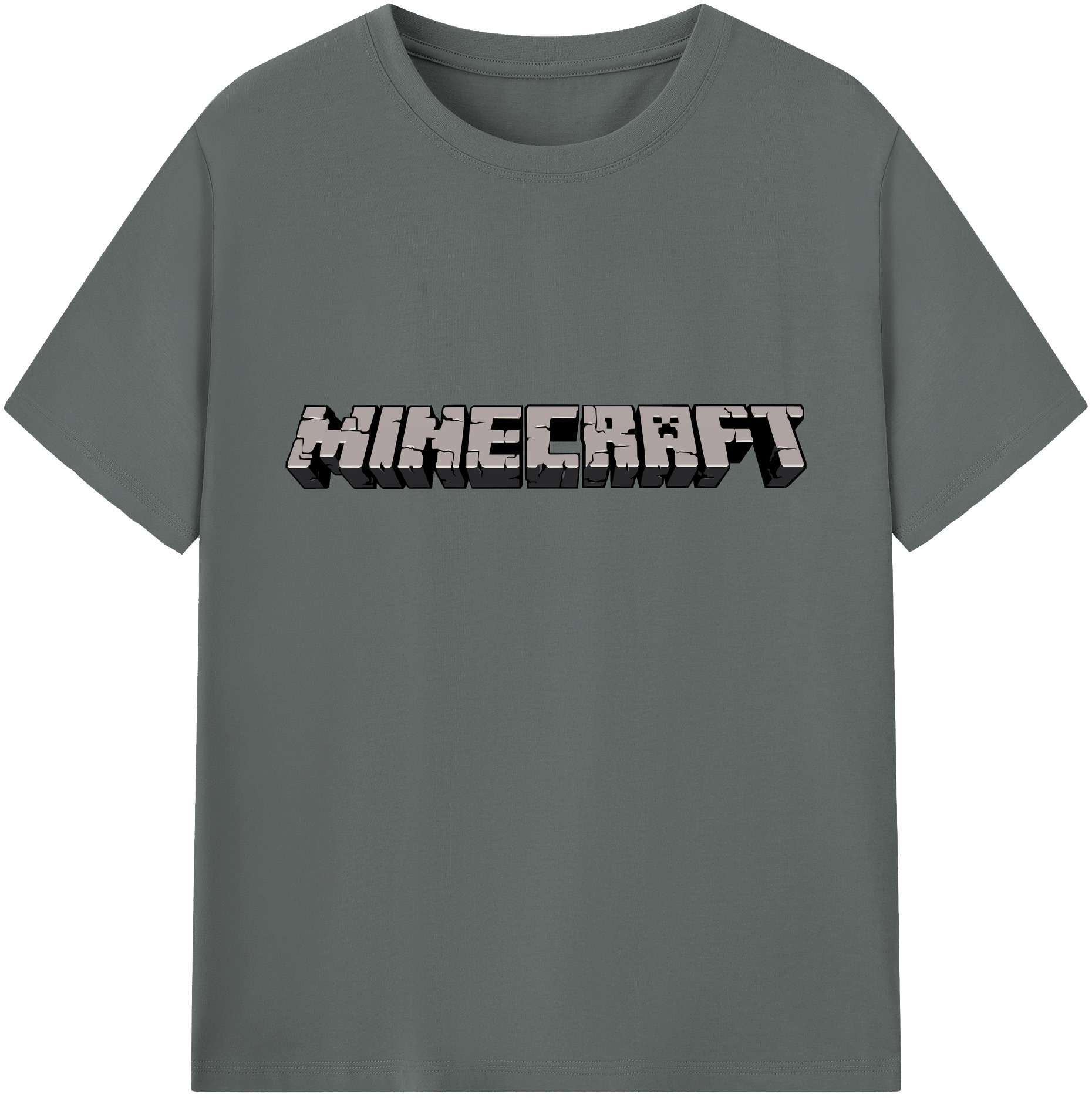 （画像用） マインクラフト ブロックの世界 Minecraft MC Block world 綿100％ メンズ半袖Tシャツ｜肌触りやわらか＆通気性